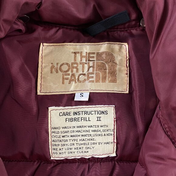 Vintage 70s 80s The North Face Down Puffer Jacket Men's Small Burgundy No Hood - Picture 2 of 14